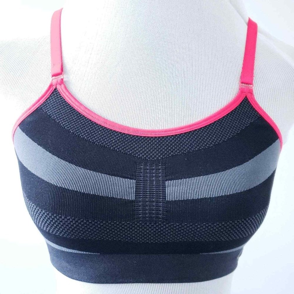 Champion C9 Racerback Sports Bra Black & Grey sz Small EUC